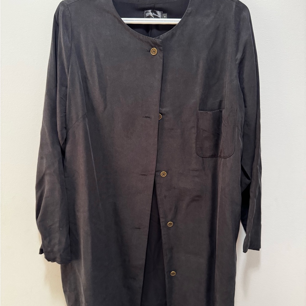 Hannah Dorothy Women's Black Button-Up Dress/Coat